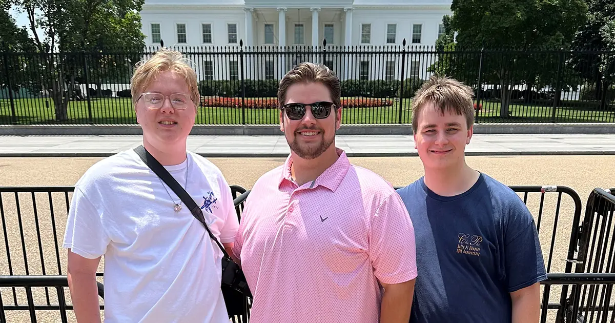 Chi Phi brothers in front of the White House