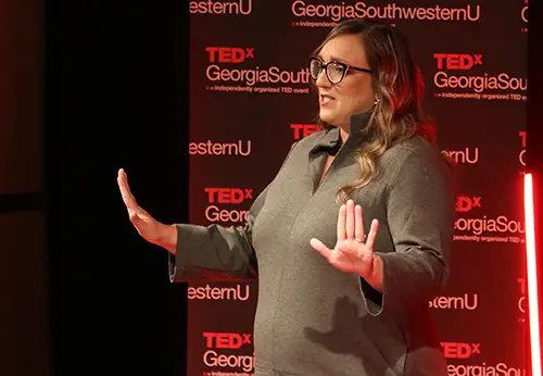 Hannah Pitts speaking