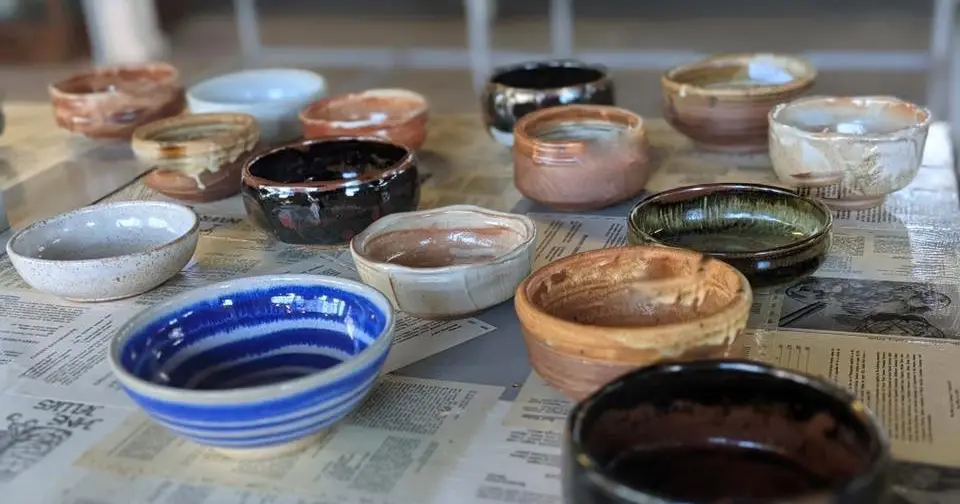 Hand-crafted ceramic bowls made by GSW Visual Arts students